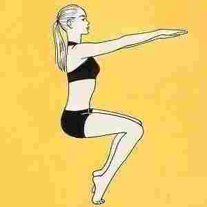 5 асан йоги для стройной фигуры.  Поза «Баланс».  Цель: бедра и ноги.  Поставьте ноги…